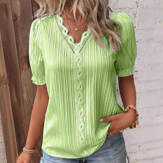 Cervia Cutout Short-Sleeve Blouse - Sienna & Stella, view 3
