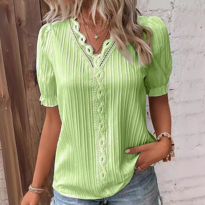 Cervia Cutout Short-Sleeve Blouse - Sienna & Stella, view 3