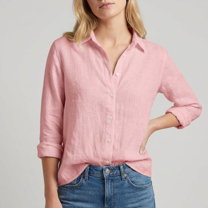 Chantilly Relaxed Button-Up Blouse in Rosewood - Sienna & Stella