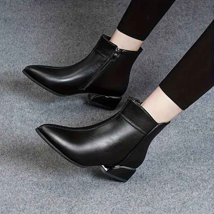 Zoe Metallic Detail Ankle Boots