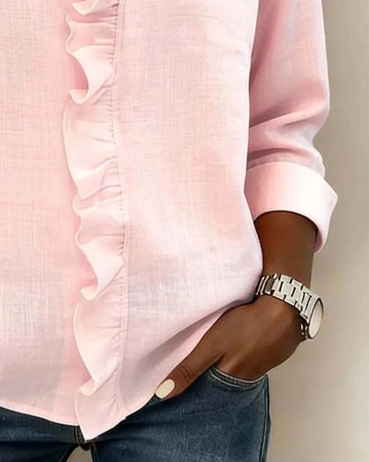 Indie Ruffled V-Neck Blouse