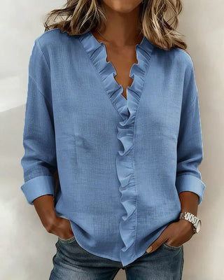 Indie Ruffled V-Neck Blouse