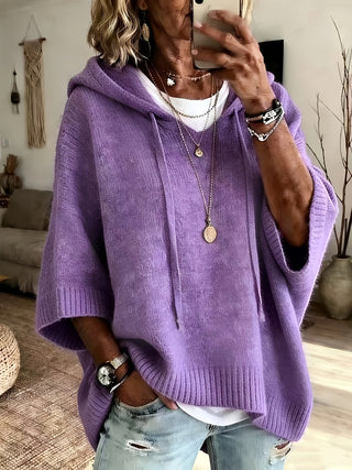 Plus Size Oversized Hooded Poncho Top