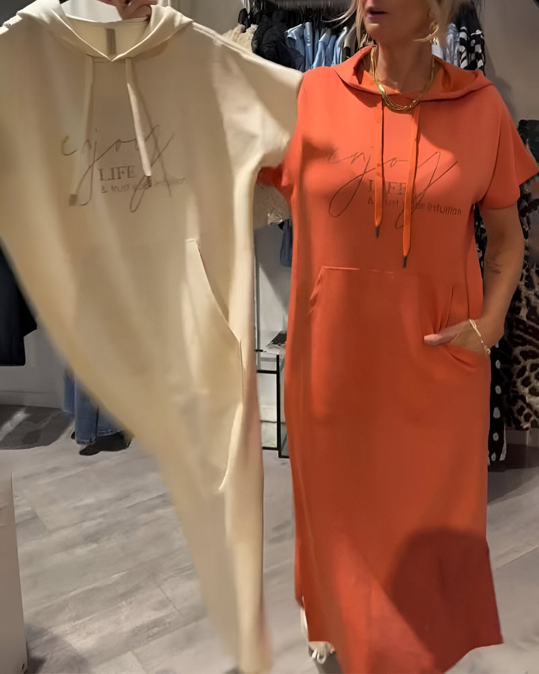 Saskia Casual Hooded Dress