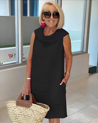 Perla Sheath Round Neck Dress
