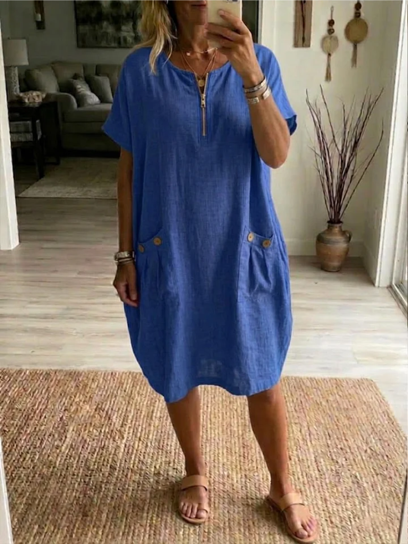 Tessa Zip-Front Dress