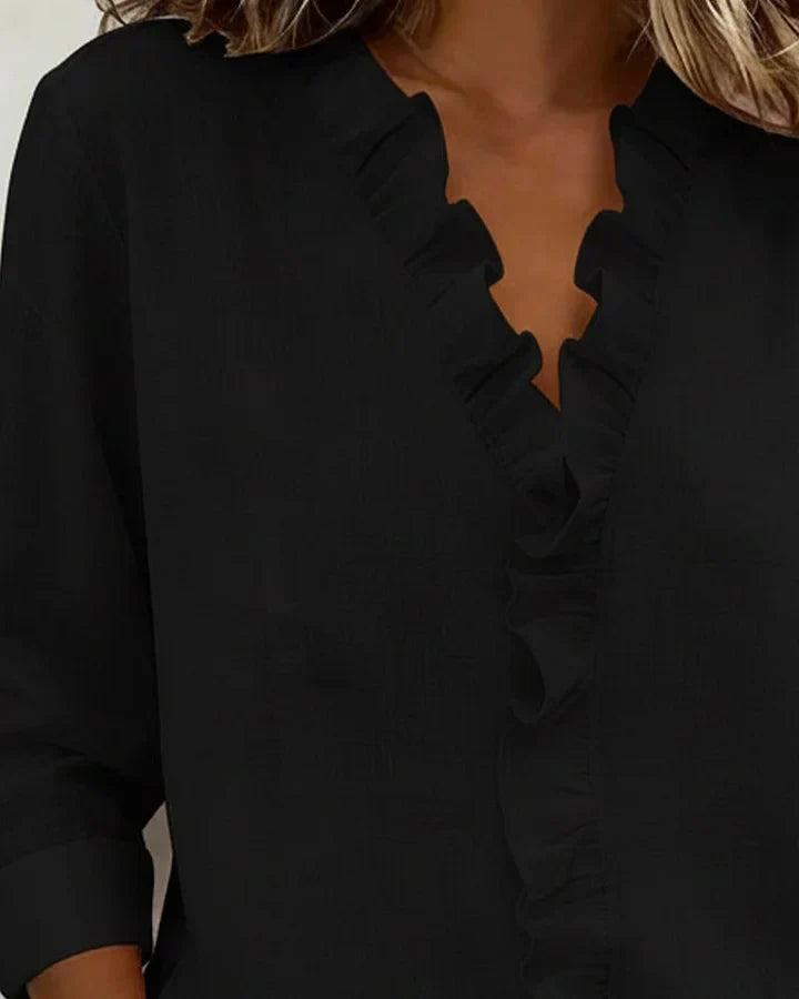 Indie Ruffled V-Neck Blouse