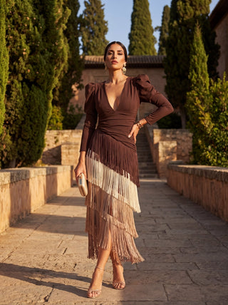 Dora Fringe Midi Dress