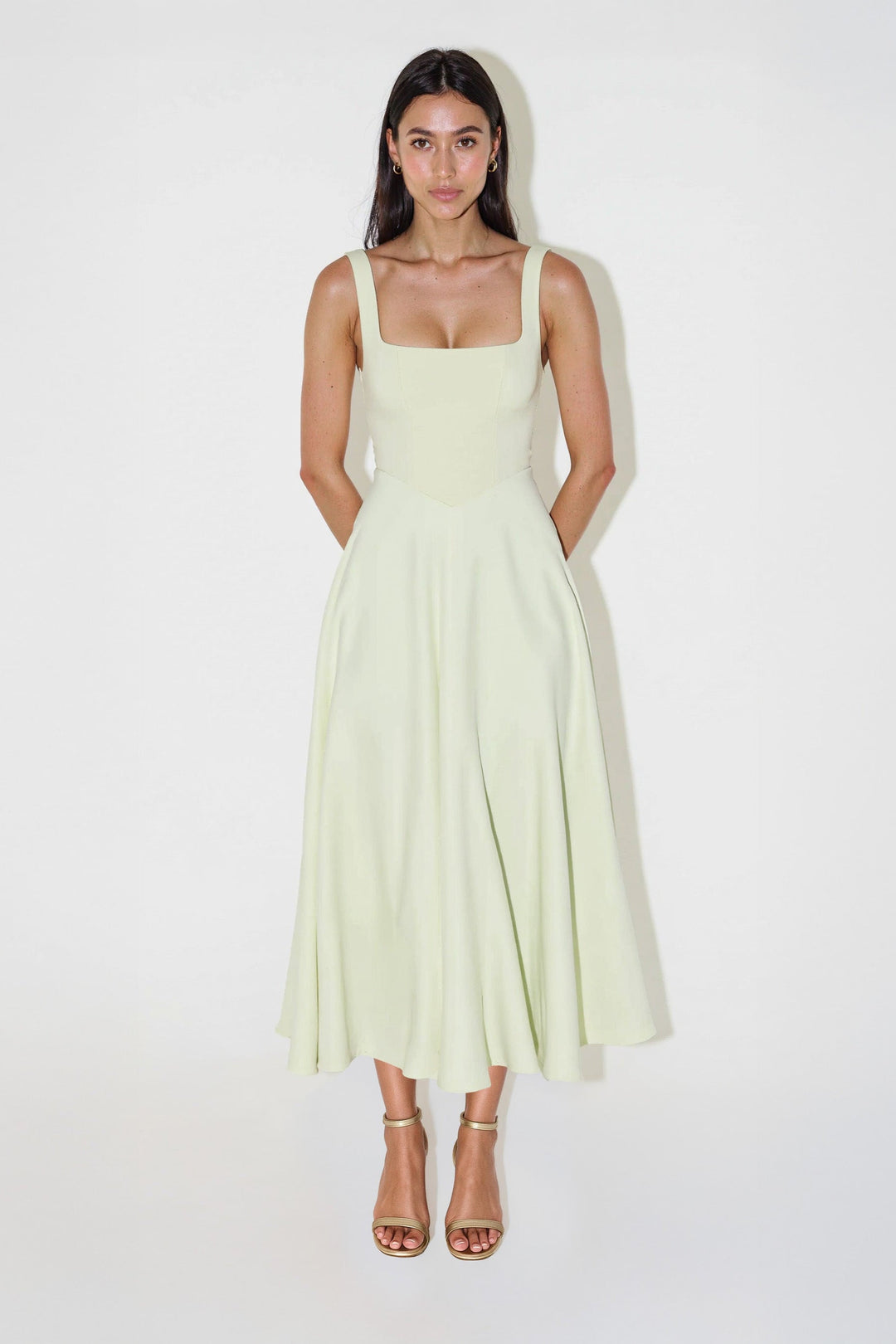 NOMI Square Neck Midi Dress
