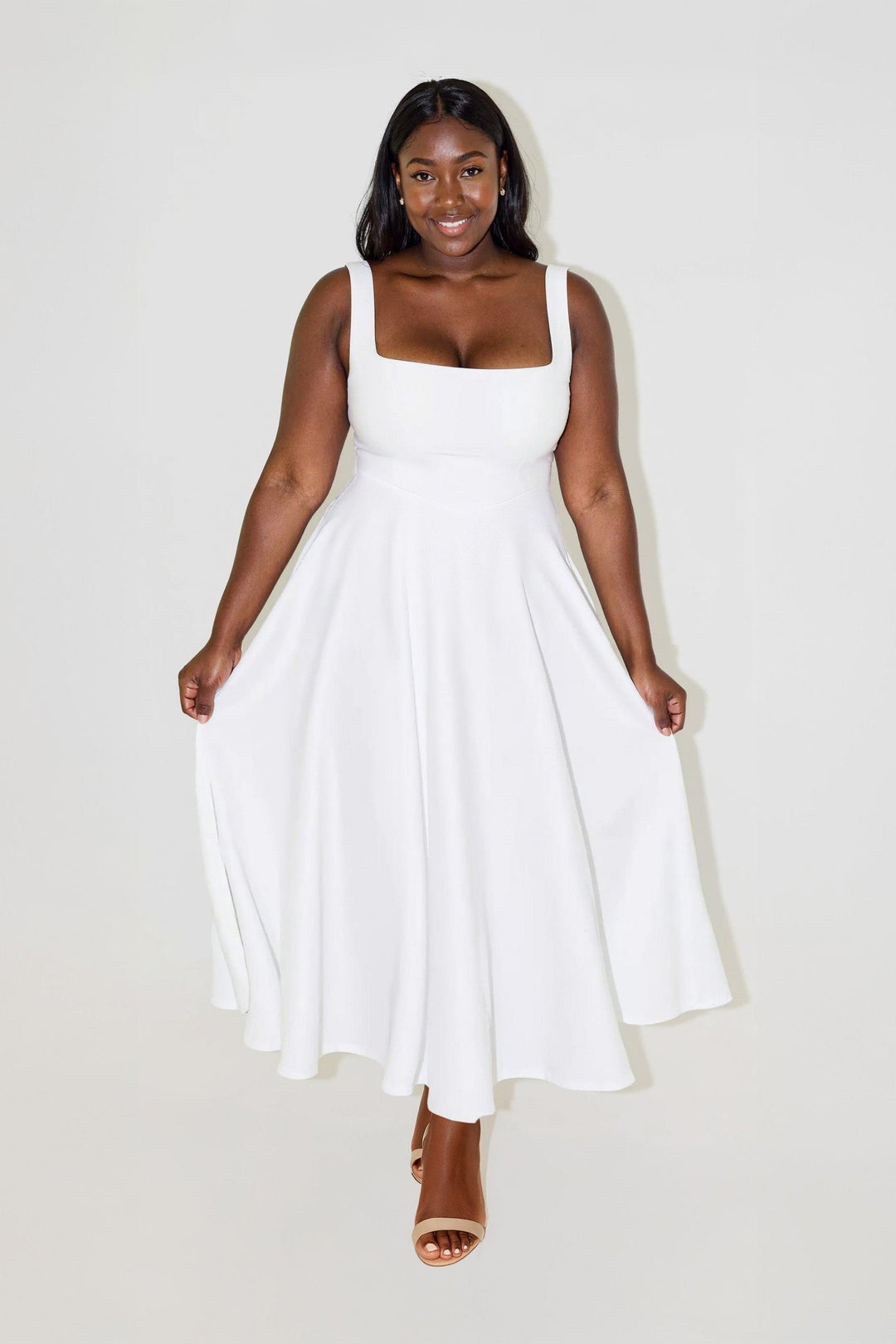 NOMI Square Neck Midi Dress