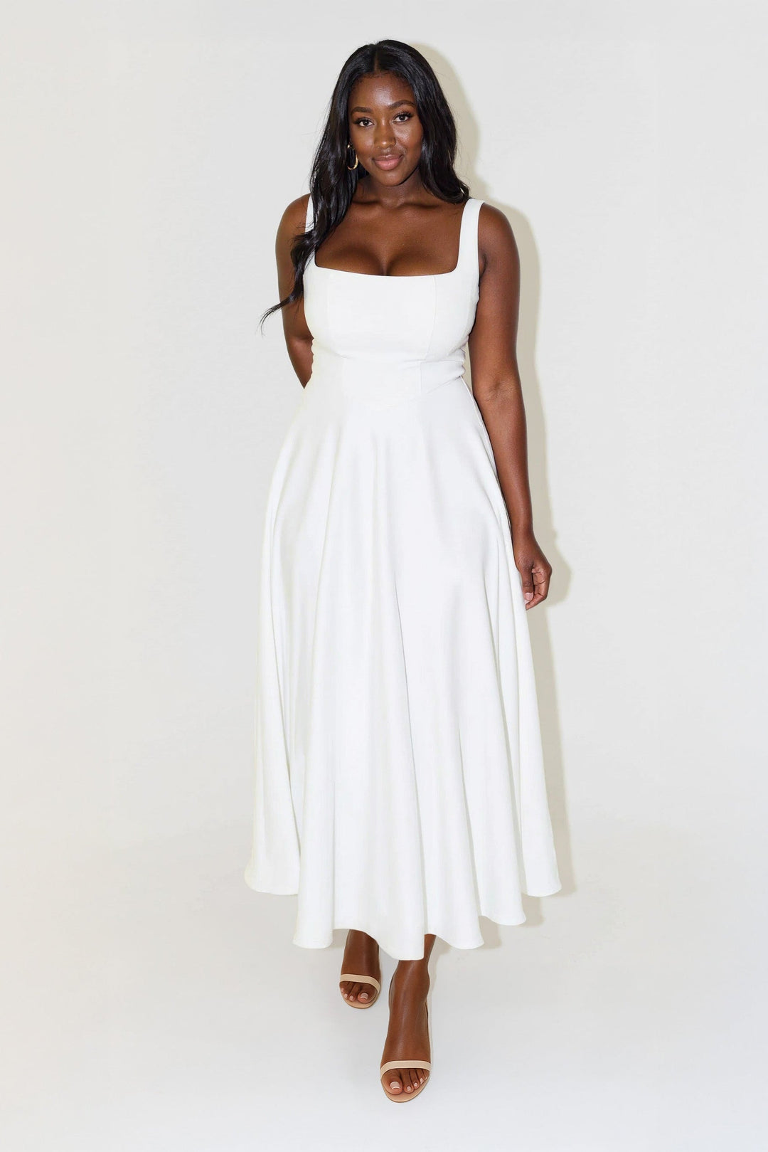 NOMI Square Neck Midi Dress