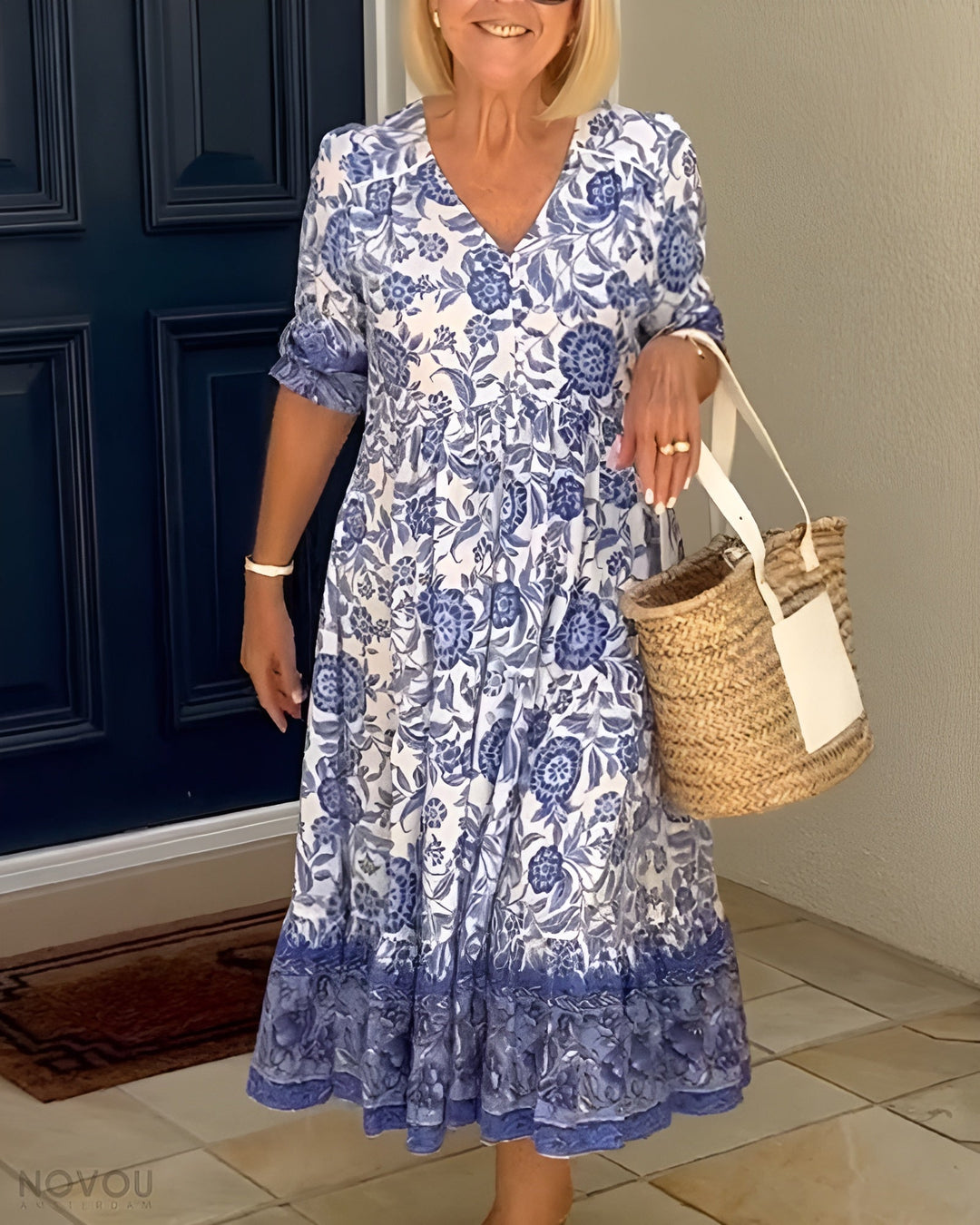 Aria Floral V-Neck Maxi Dress