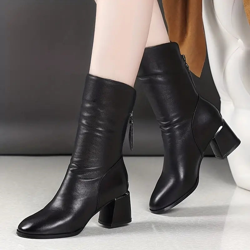Hollis Pointed Toe Block Heel Boots