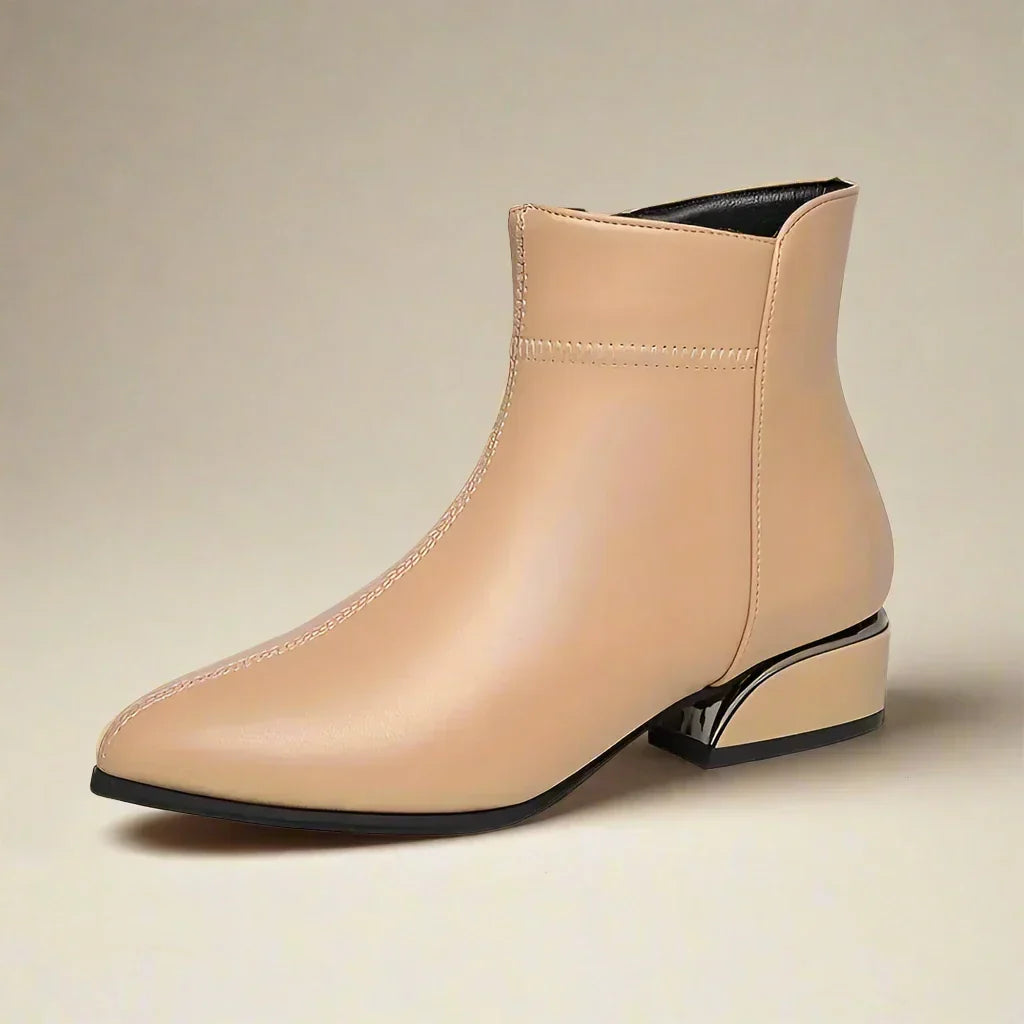 Zoe Metallic Detail Ankle Boots