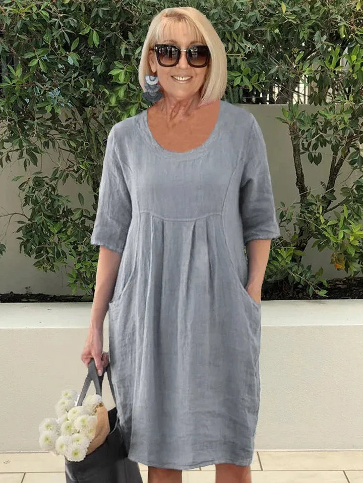 Lisette Tunic Midi Dress with Pockets