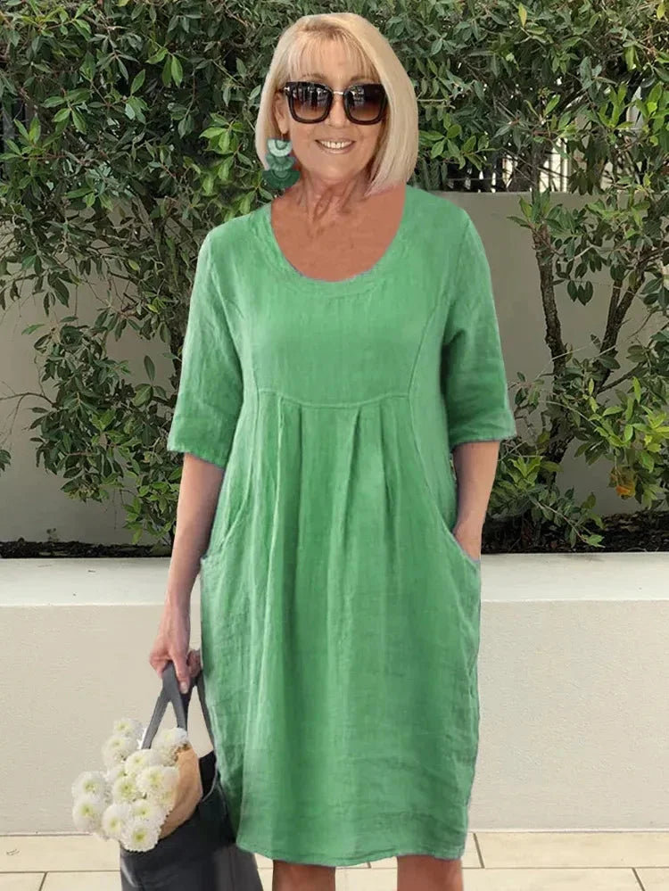 Lisette Tunic Midi Dress with Pockets