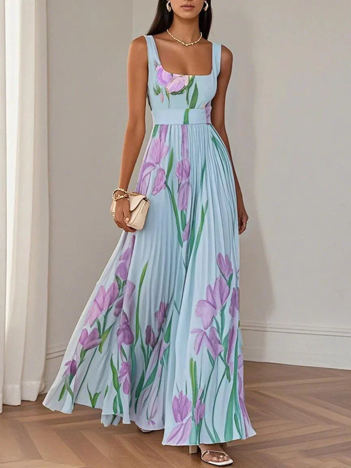 Nina Pleated Floral Maxi Dress