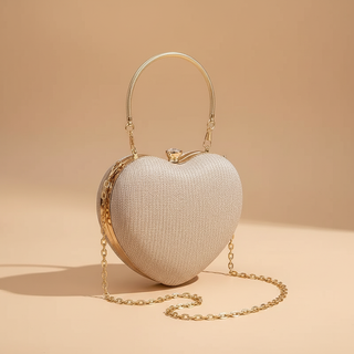 Iris Heart-Shaped Metallic Purse