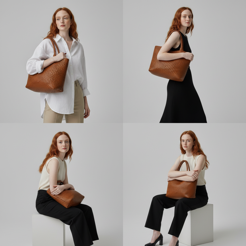 Bijou Handwoven Vegan Leather Tote