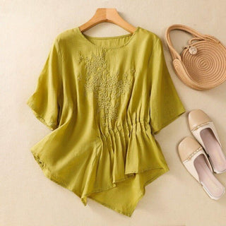 Genoa Embroidered Pleated Blouse