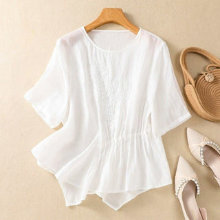 Genoa Embroidered Pleated Blouse
