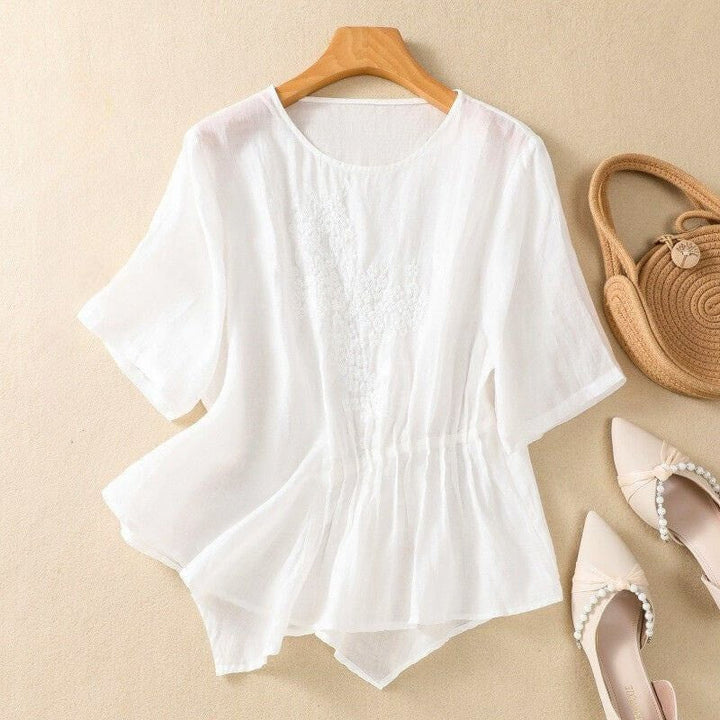 Genoa Embroidered Pleated Blouse