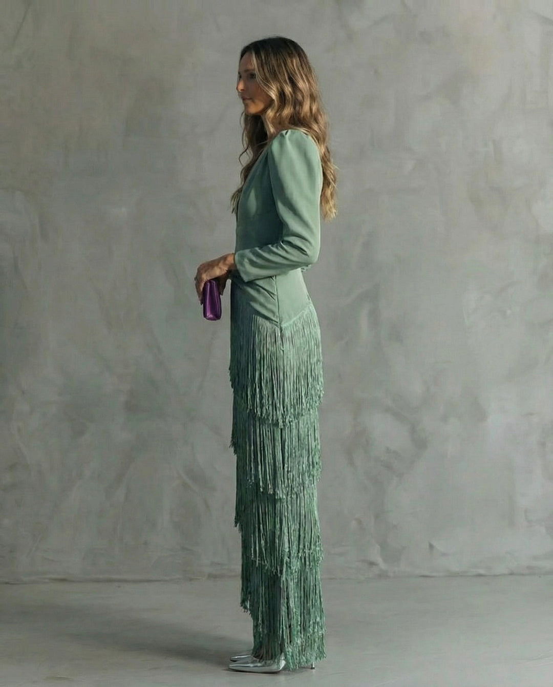 Camila Elegant Fringe Sleeve Dress
