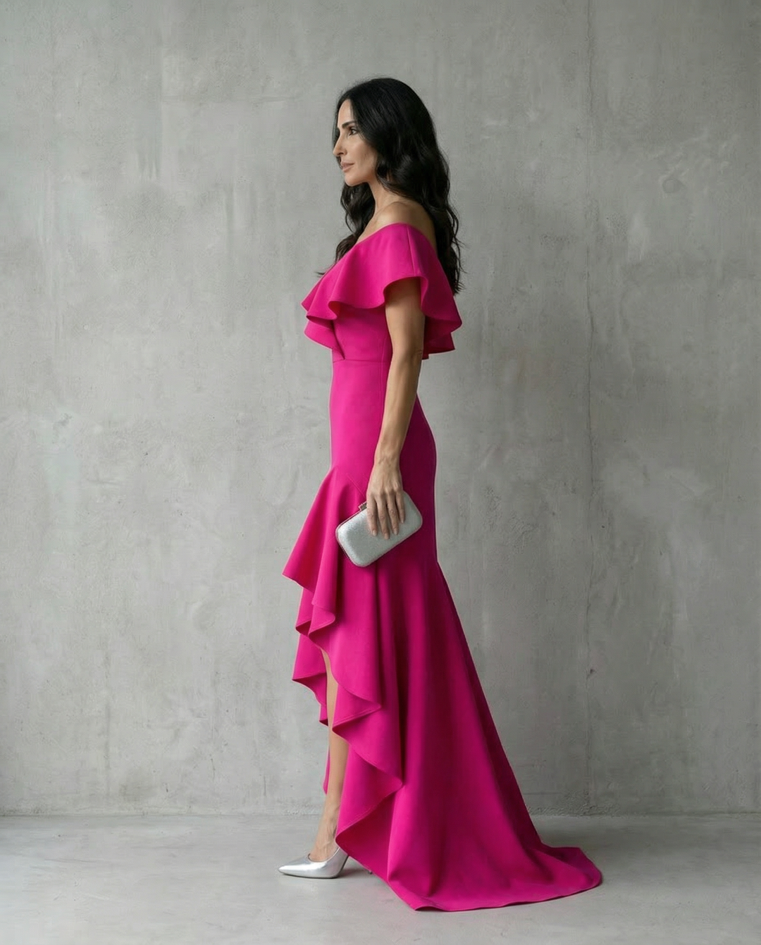 Isabel Ruffled V-Neck Dress