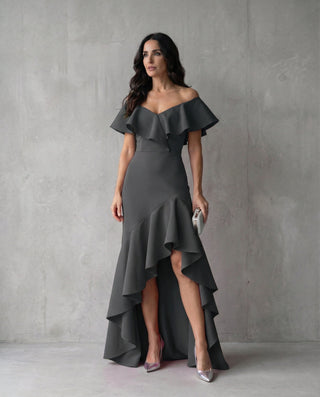 Isabel Ruffled V-Neck Dress