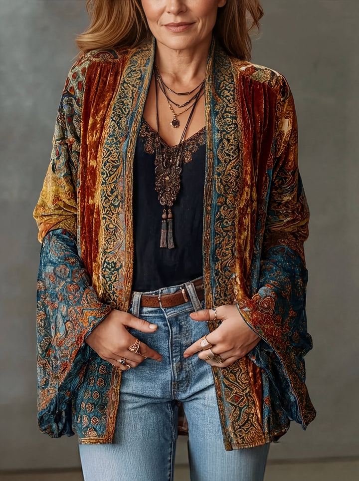 Aria Boho Patchwork Kimono Jacket