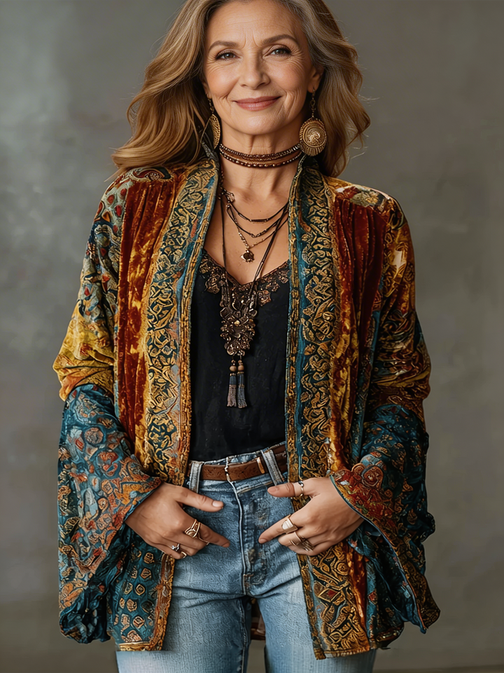 Aria Boho Patchwork Kimono Jacket