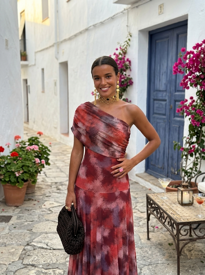 Carla Off-Shoulder Draped Maxi Dress