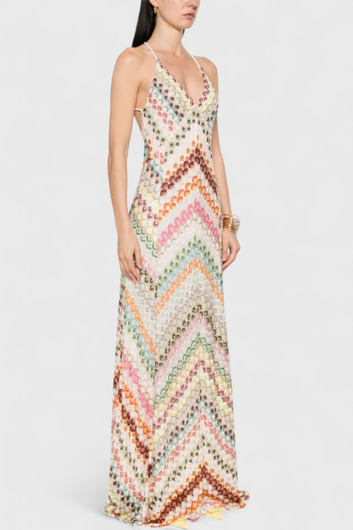 Agustina Zigzag V-Neck Dress