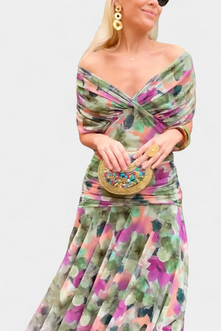 Magda Floral V-Neck Maxi Dress