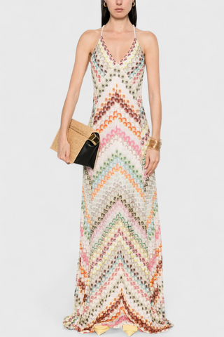 Agustina Zigzag V-Neck Dress