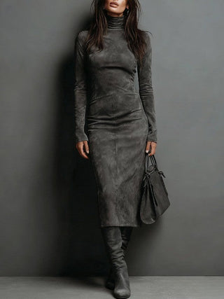 Ilaria High Collar Midi Dress