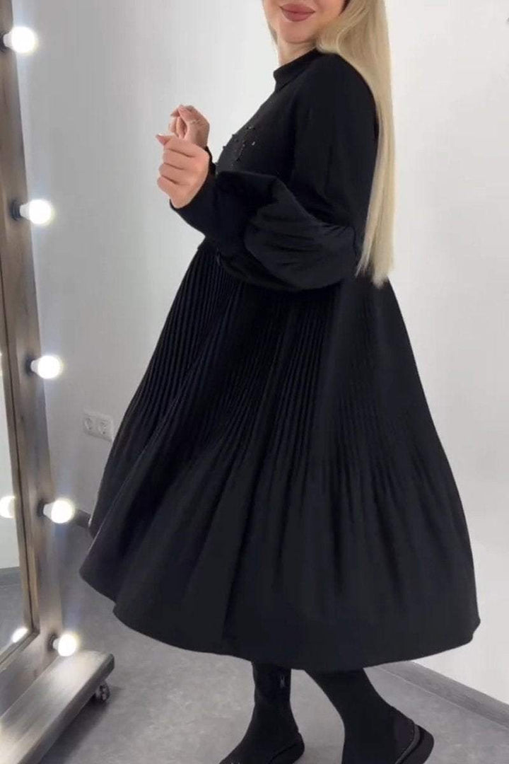 Adrienne Pleated Fitted Dress