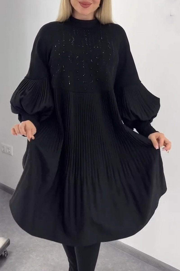 Adrienne Pleated Fitted Dress