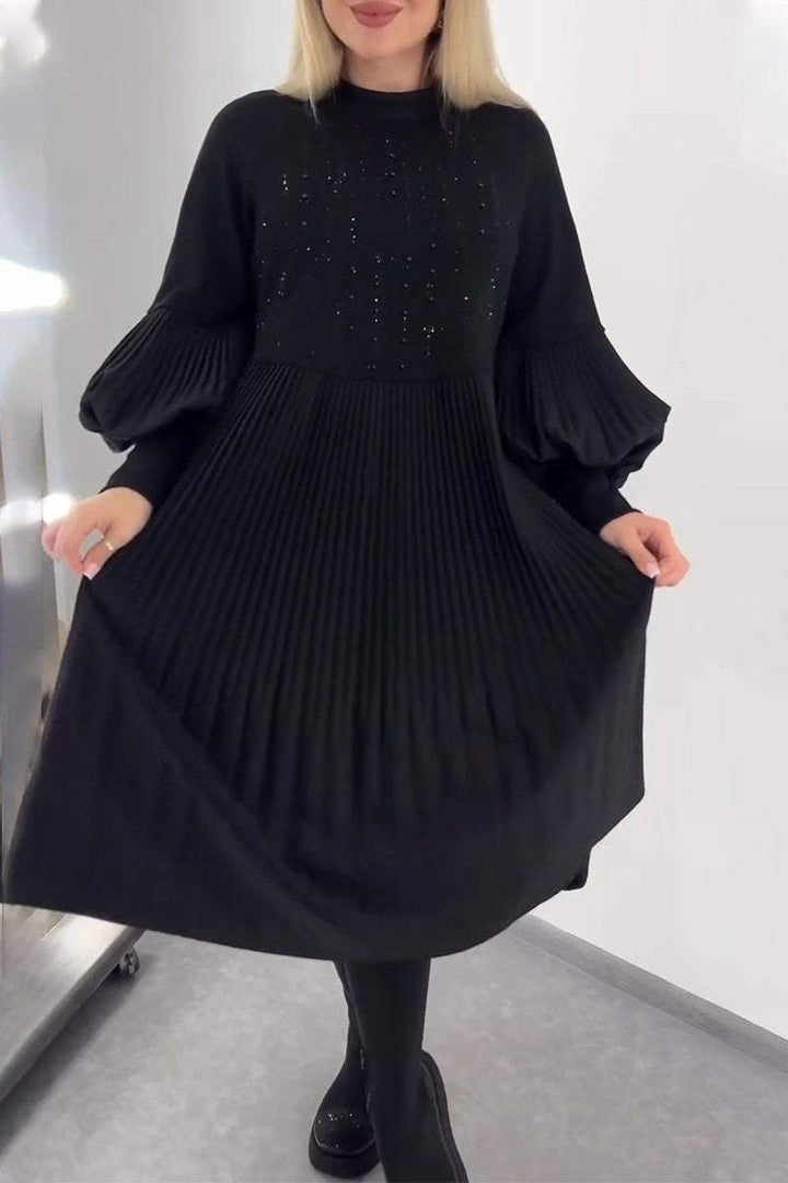 Adrienne Pleated Fitted Dress
