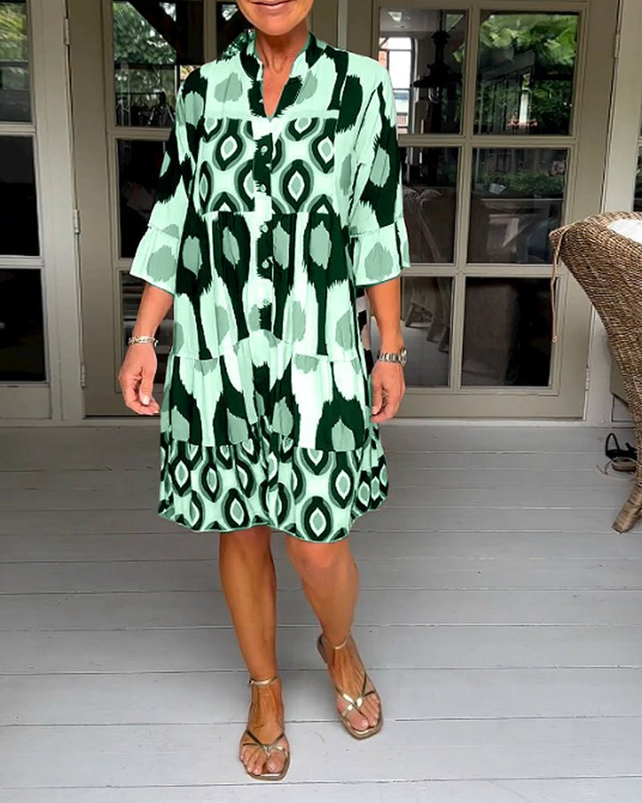 Levara Printed 3/4 Sleeve Dress