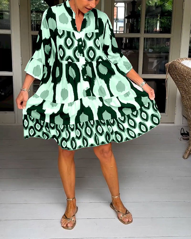 Levara Printed 3/4 Sleeve Dress