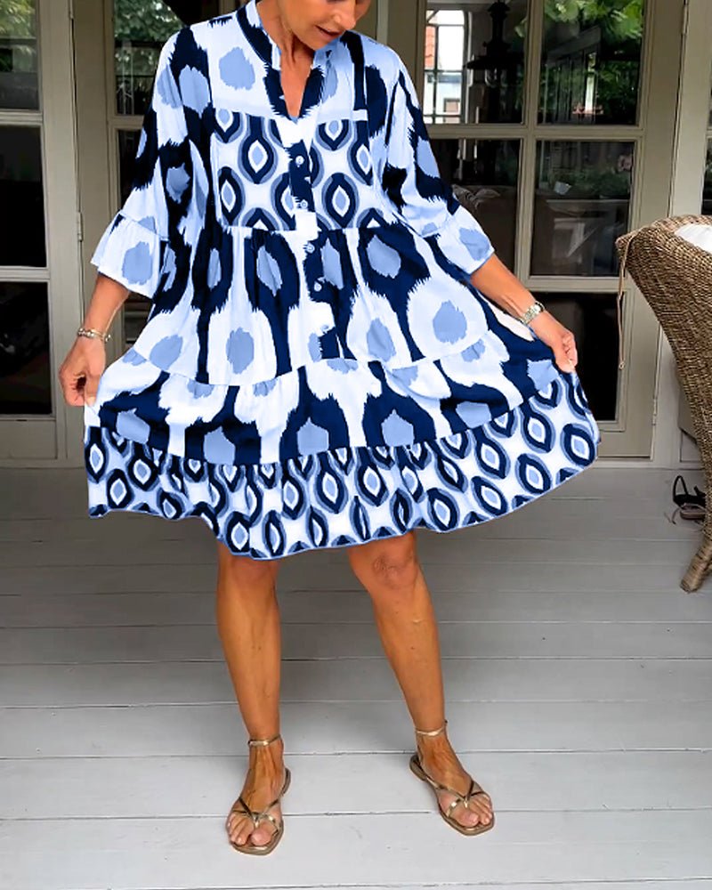 Levara Printed 3/4 Sleeve Dress