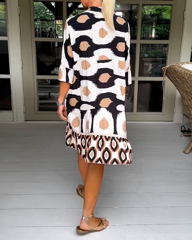 Levara Printed 3/4 Sleeve Dress