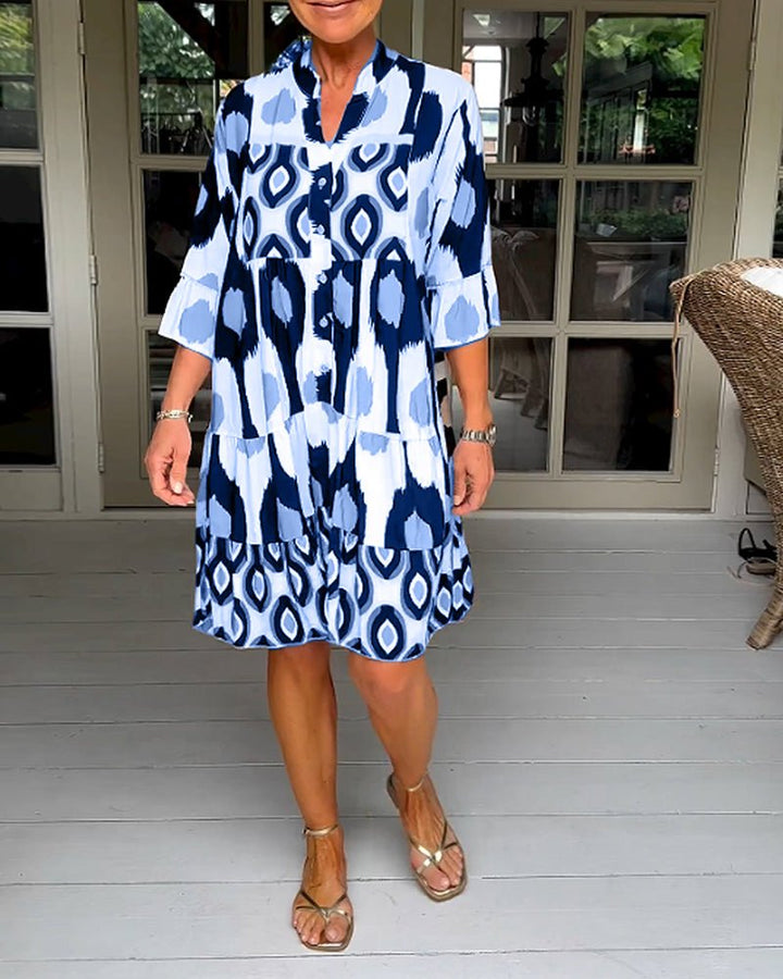 Levara Printed 3/4 Sleeve Dress