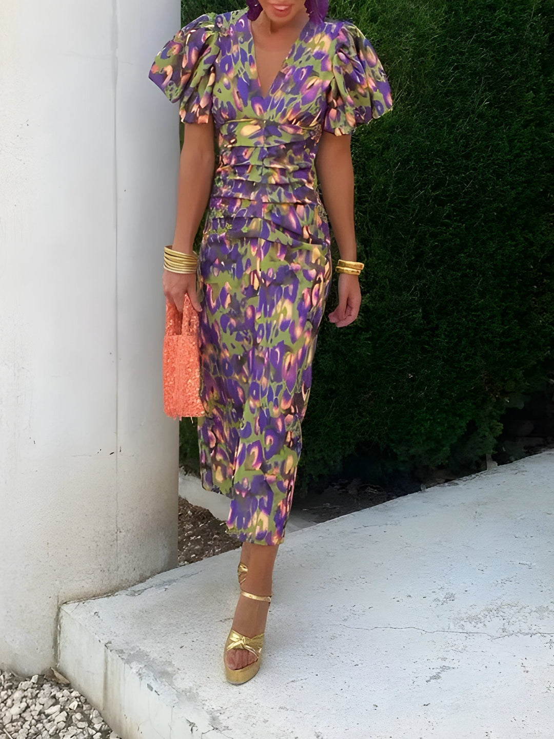 Tora Pleated Sleeve Dress