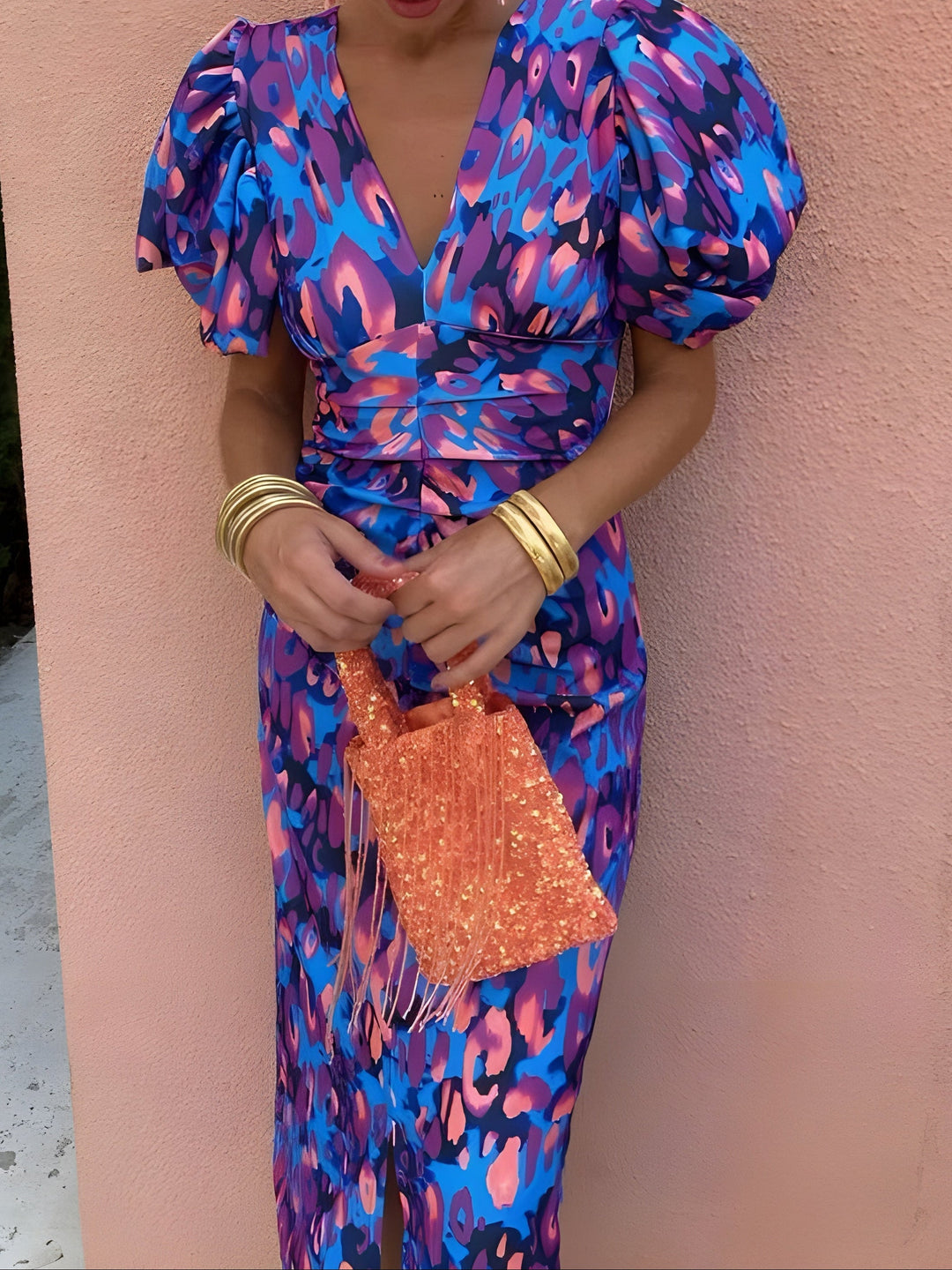 Tora Pleated Sleeve Dress