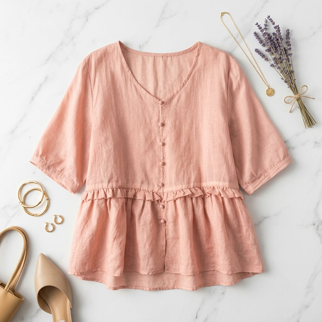 Matera Ruffle Peplum Blouse
