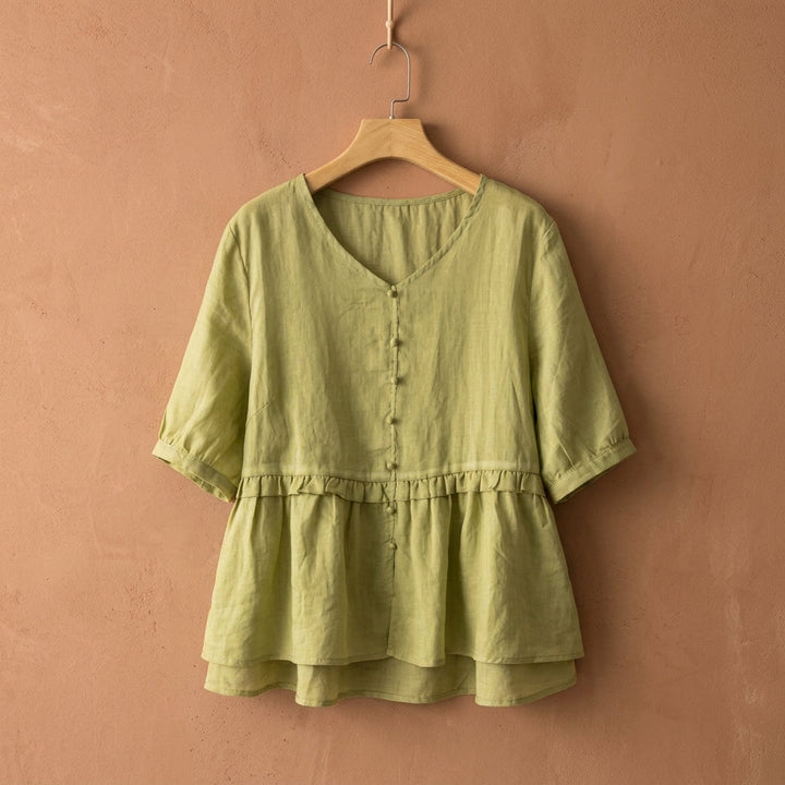 Matera Ruffle Peplum Blouse