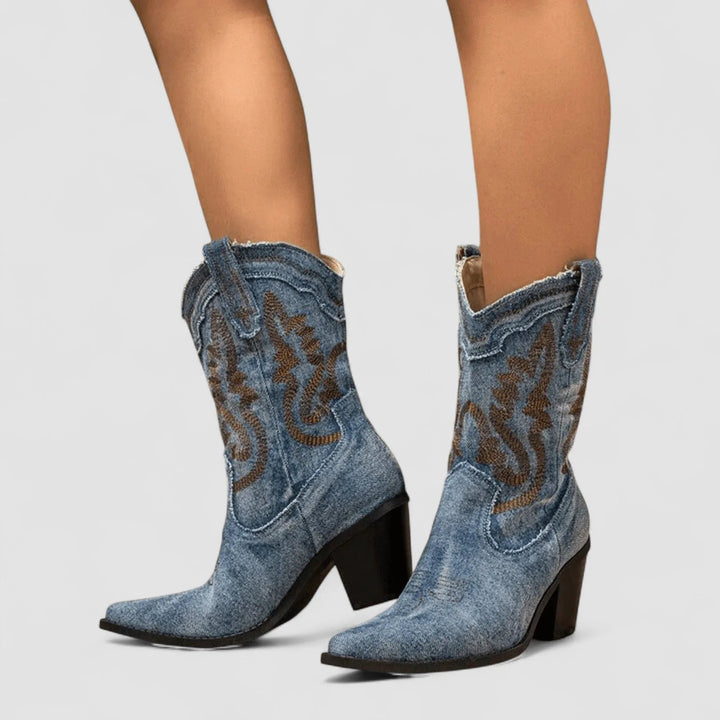 Una Orthopedic Denim Ankle Boots
