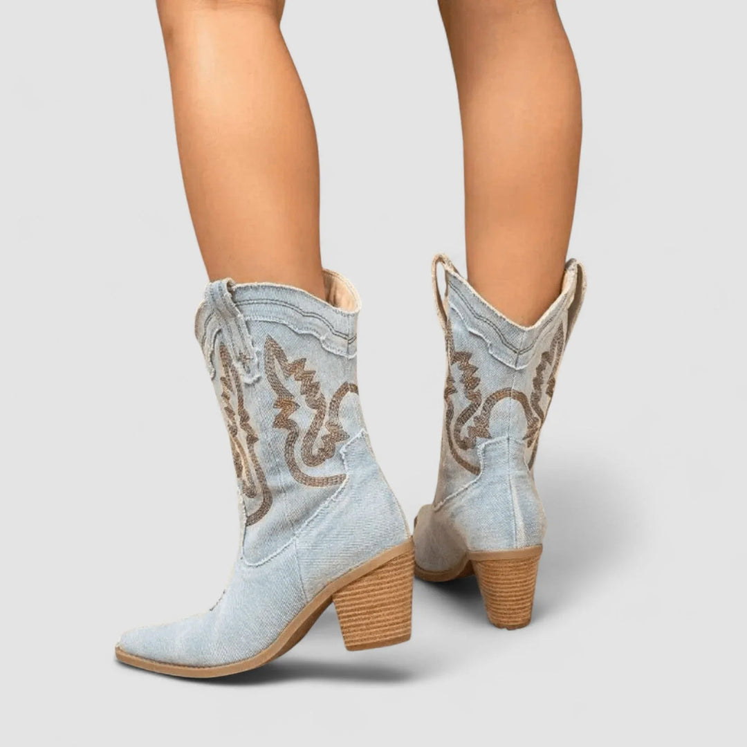 Una Orthopedic Denim Ankle Boots